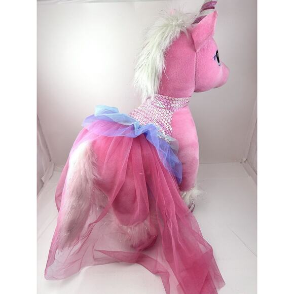 Build-A-Bear BABW 16” Candy Cane Swirl Unicorn Plush Stuffed Animal Toy W/ Dress - Picture 5 of 16